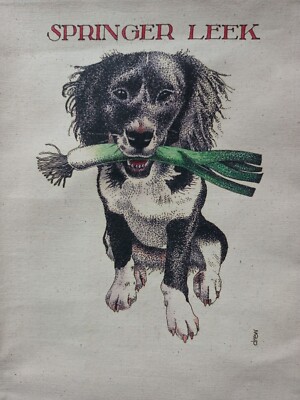 Brandneu ohne Etikett Simon Drew Springer Lauch Spaniel Hund humorvolle Schürze - 100 % Baumwolle