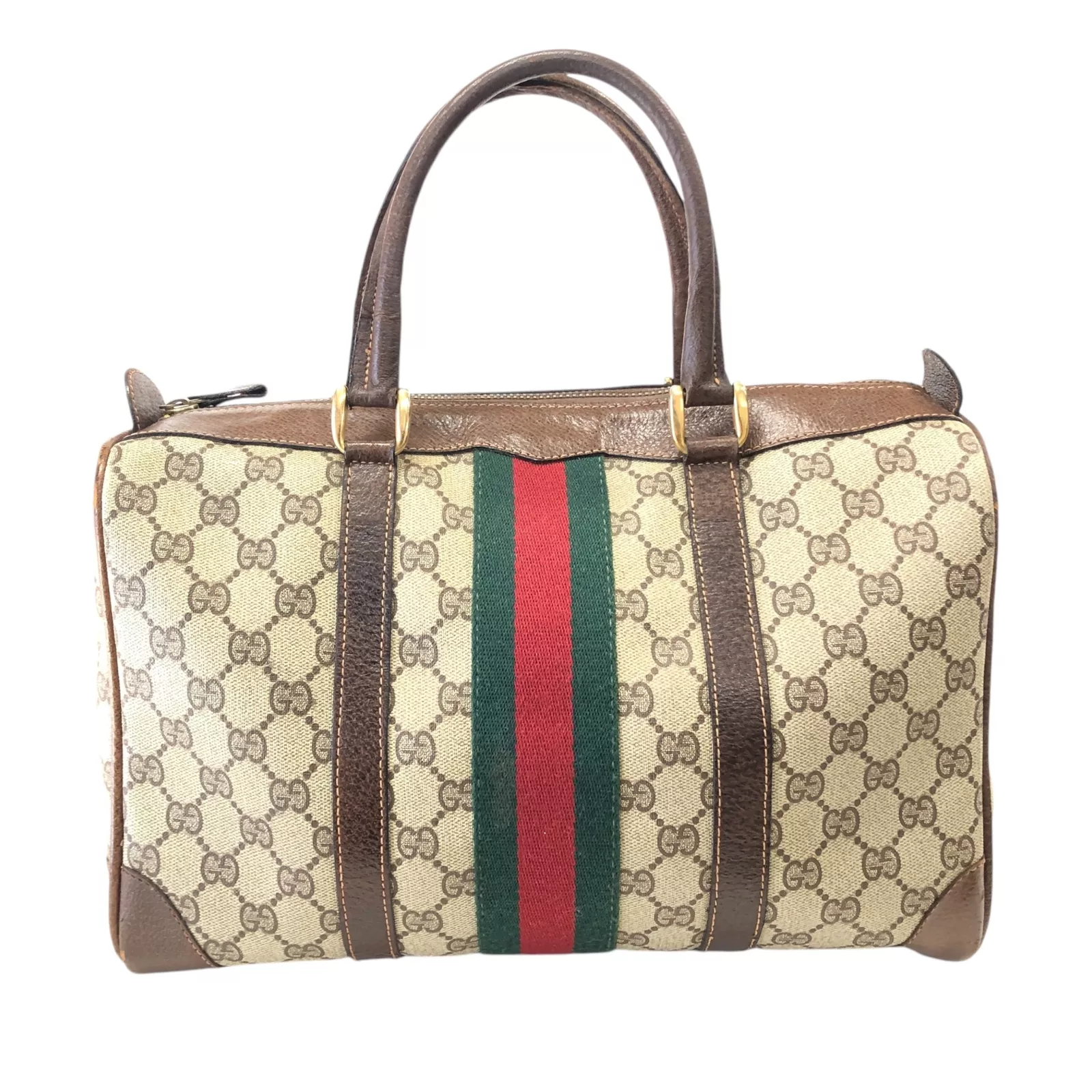 Sac Gucci GG Supreme Sherry Boston toile marron authentique 13097