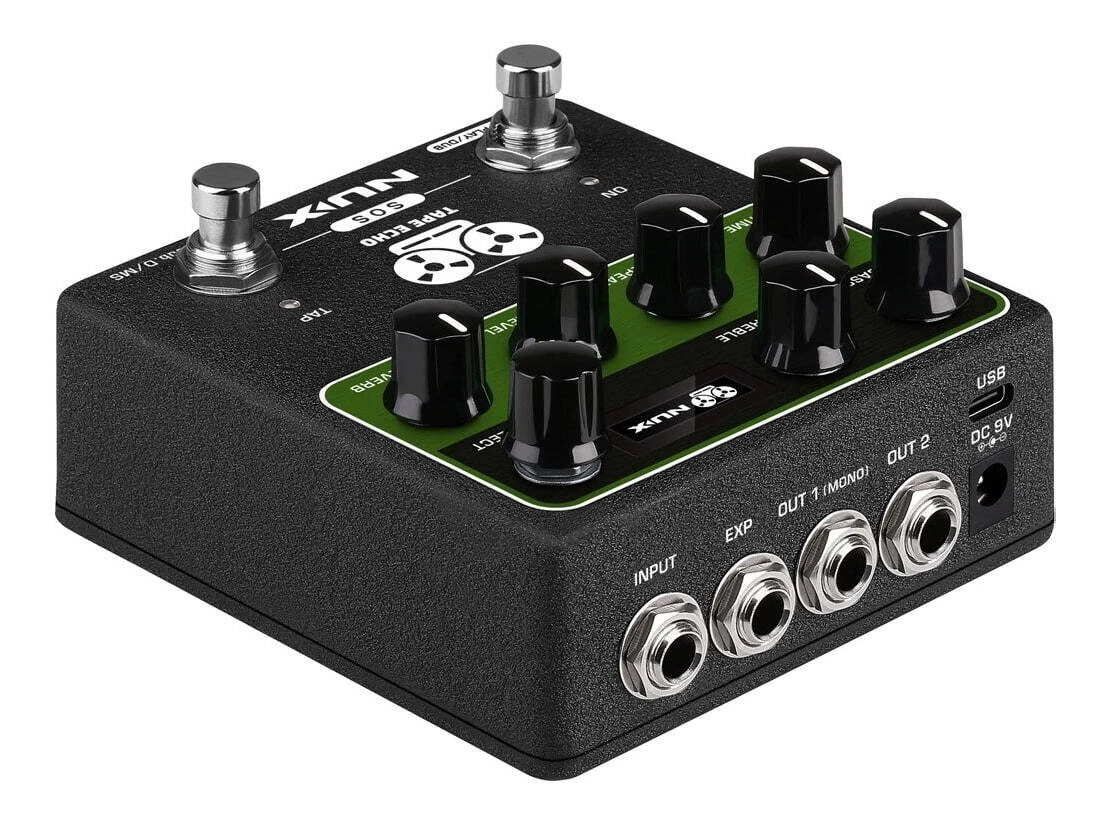 NUX NDD7 Verdugo Series Tape Echo Effects Pedal OLED Screen Stereo Output 7 Pots