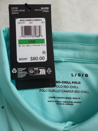 UNDER ARMOUR Men's UA Iso-Chill Printed Polo Golf Shirt Blue 1383159-361 - Picture 6 of 12