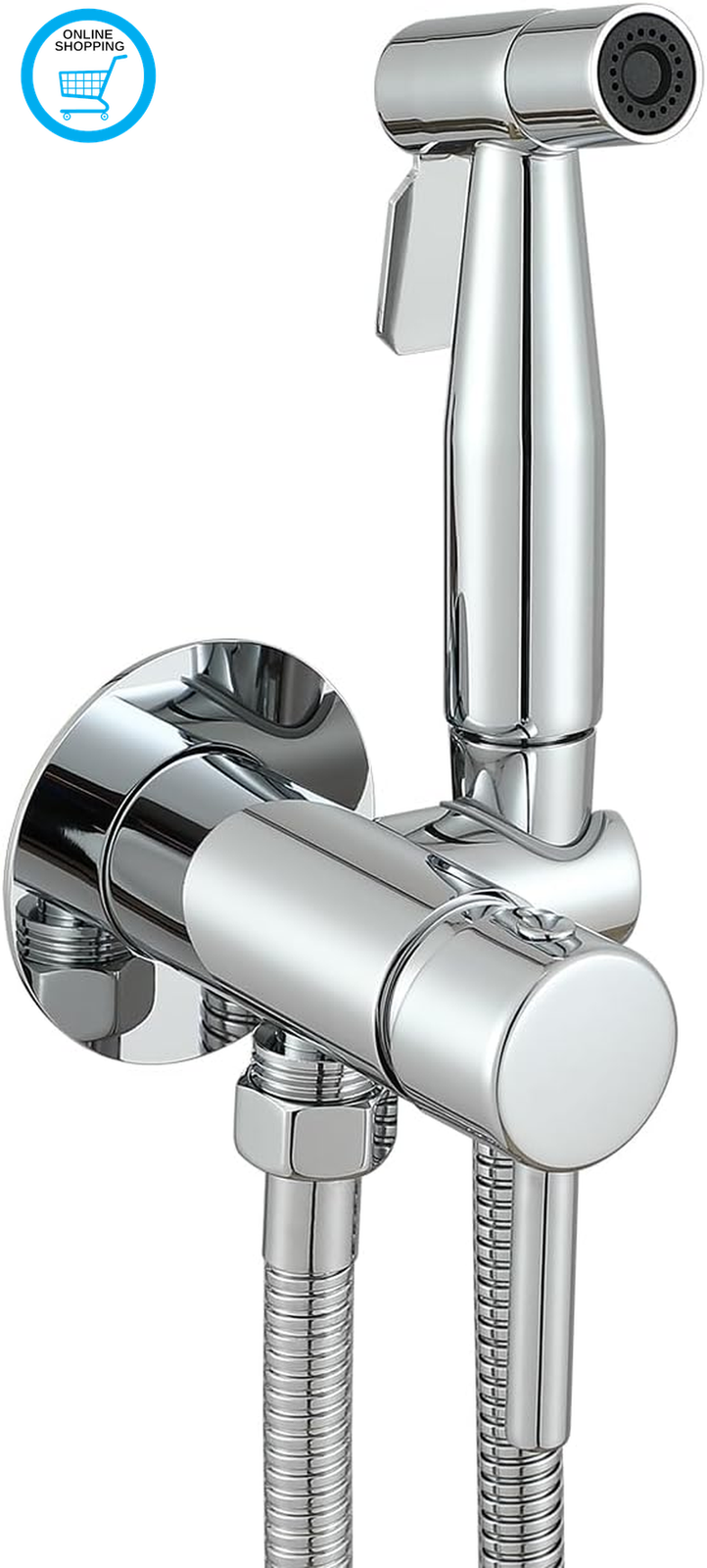 Chrome Concealed Bidet Mixer Spray Set for Hot and Cold Water, Toilet Douche Mus
