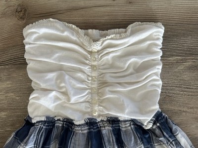 Vintage Abercrombie Fitch Y2K Plaid Preppy Babydoll Tank Top Size
