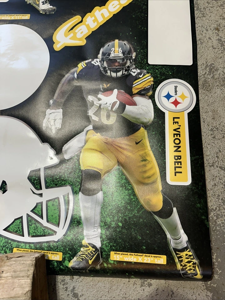 "CALCOMANÍAS GRÁFICAS DE PARED BEN ROETHLISBERGER PITTSBURGH STEELERS FATHEAD 15x12""" Foto 4 de 4