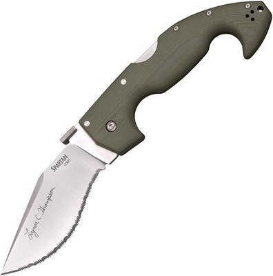 Cold Steel Spartan Lockback S35VN Serrated Folding Knife OD Green