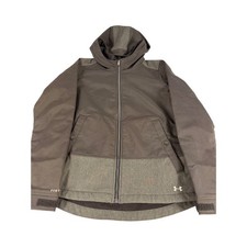 Under Armour Storm 1 ColdGear Jacket Medium Blk/Gray Hooded Softshell Full Zip