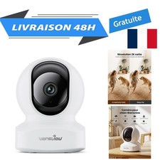 Wansview Caméra Surveillance WiFi 2K Intérieur Bébé Animal PTZ