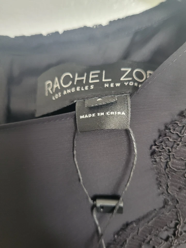 Nuevo Rachel Zoe - Bennie Mono Pantalones Cortos Mameluco Una Pieza en Encaje Negro - Talla 6 Foto 4 de 4