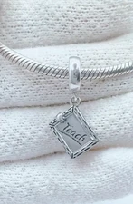 Teach With Love Teach Charm S925 Silver Charm For Bracelet
