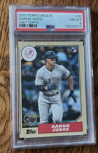 2017 Topps Update AARON JUDGE 1987 Topps Rookie PSA 8 NM-MT New York Yankees