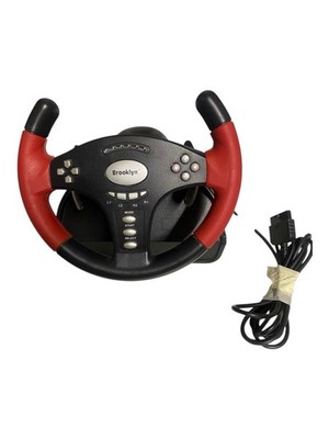 Brooklyn PS1 Sony Playstation 1 Lenkrad Racing Wheel Steering Wheel schwarz rot