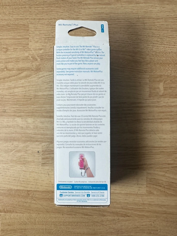NINTENDO Wii U REMOTE MOTION PLUS PINK CONTROLLER - OEM - NEW SEALED - RARE! - Image 3 of 4