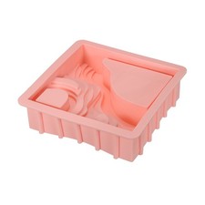 Molde para maceta de silicona, molde cuadrado para maceta terraza molde suculento, rosa