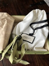 Gucci GG Canvas Leather Palladium Buckle Belt - Brown