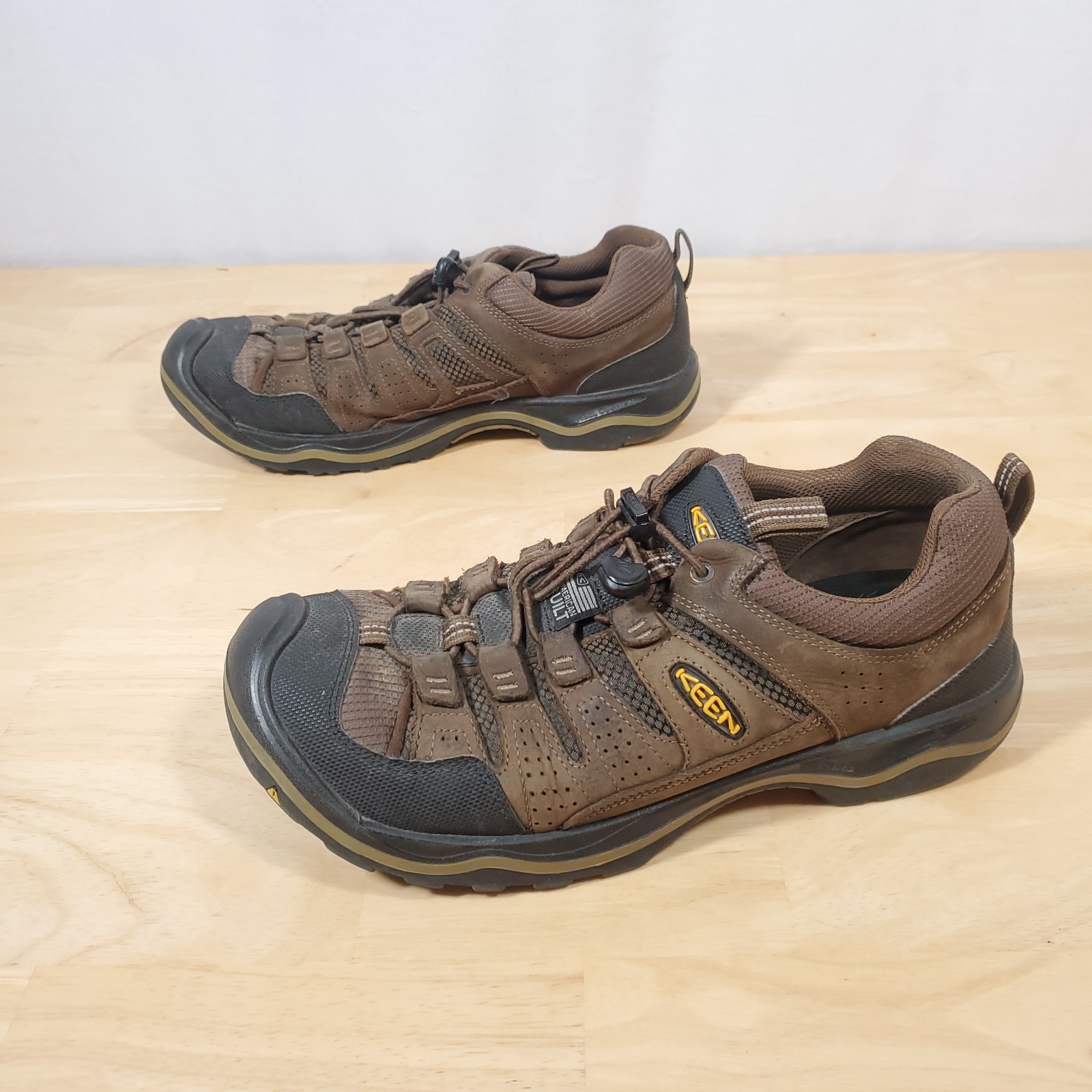 Scarpe da trekking KEEN uomo taglia 12 Rialto da viaggio stringate pelle marrone sneakers