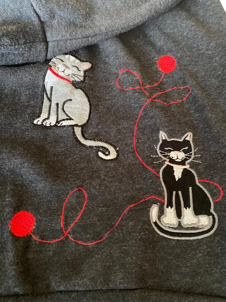 BonWorth XL Cat свитер кардиган вышитый котята Cat пряжи котята винтажный - Изображение 4 из 4