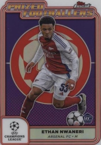 Black Laser Ethan Nwaneri Auto Topps Chrome UEFA Club Competitions 