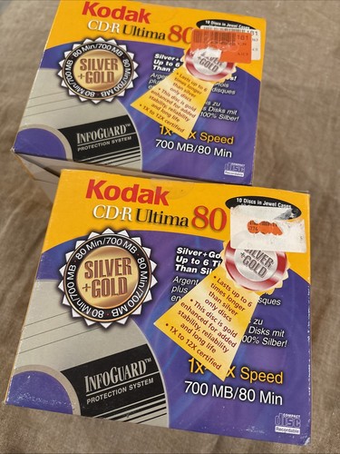 Kodak CD-R Ultima 80 Recordable Archival Gold NEW SEALED Pack of 20