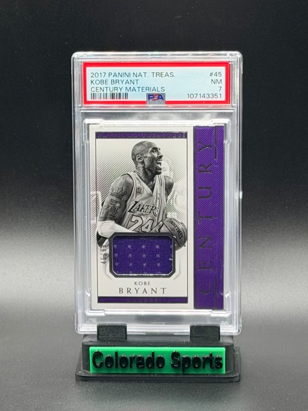 KOBE BRYANT 2017-18 National Treasures Century Game-Worn Patch 46/99 PSA 7