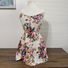 Papaya Floral Print Summer Dress with Lace Trim