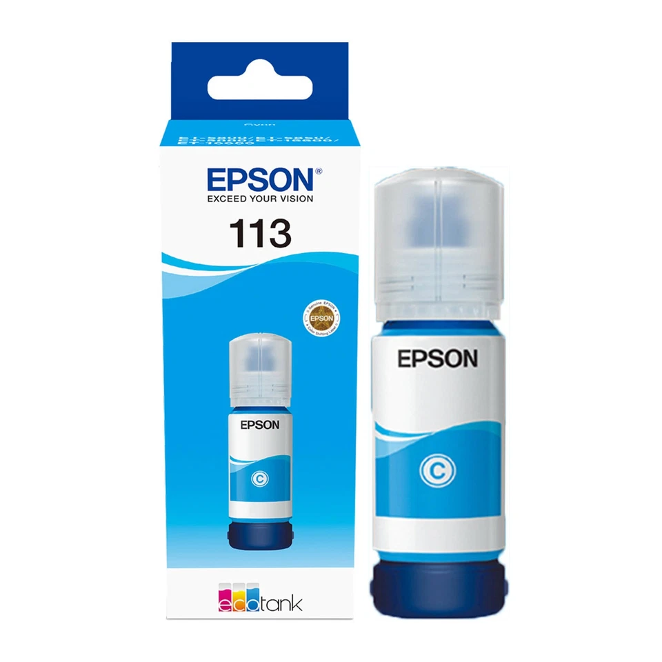 Original Epson 113 Cyan Ink Bottle (C13T06B240) - Image 3 of 4