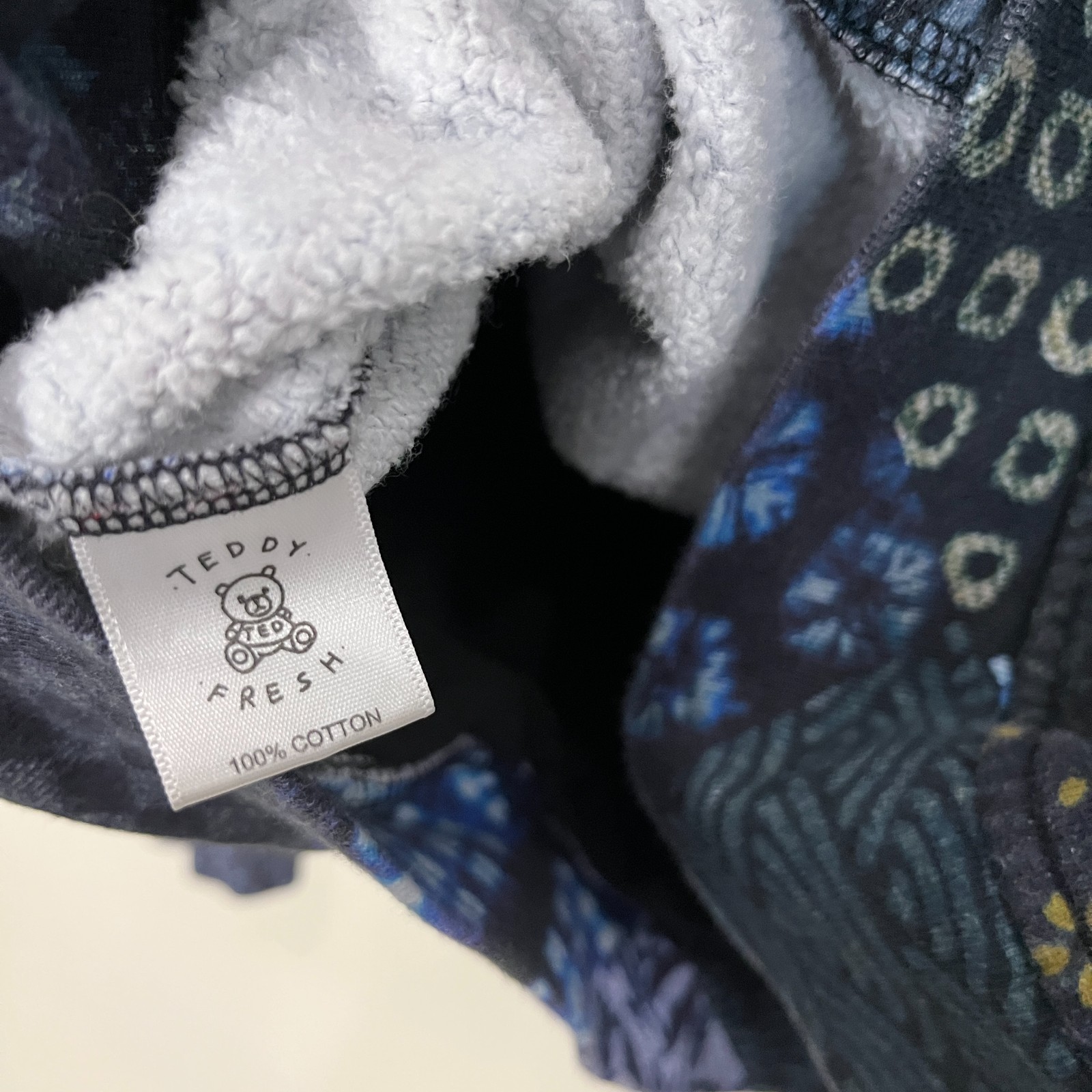 Teddy Fresh Patchwork Pattern Blue Embroidered Lo… - image 8