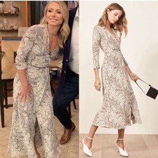 Reformation Jaz Wrap Midi Dress In Python