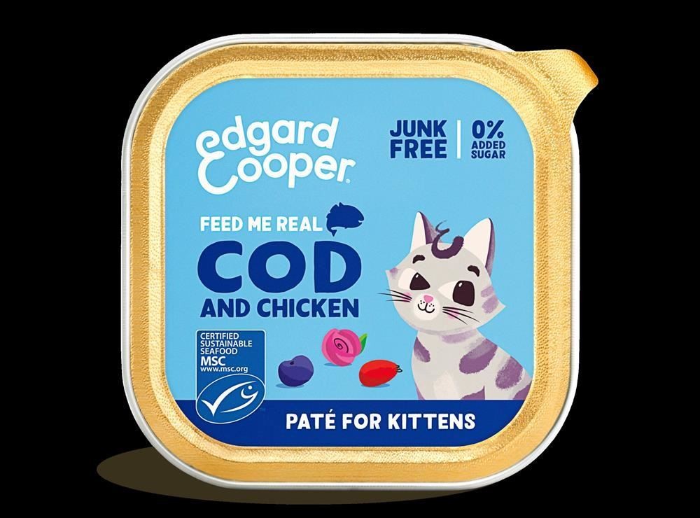 Edgard and Cooper Cat Wet Food - Kitten Pate - Cod & Chicken 85g - 4 Pack