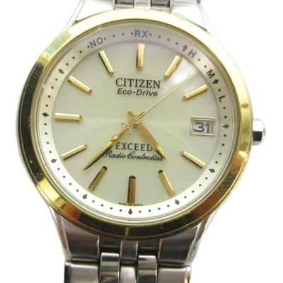 Citizen CITIZEN H111 T013635 EXCEED Eco Drive Watch Solar with Calendar Date Sil