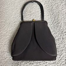 Black Evening Bag Purse Brass Clasp Vintage Tattered Edges