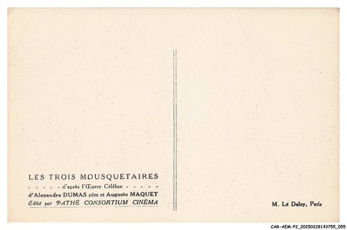 CAR-AEMP2-0106-CINEMA - Les trois mousquetaires d'apres l'oeuvre celebre d'Ale - Photo 2/2