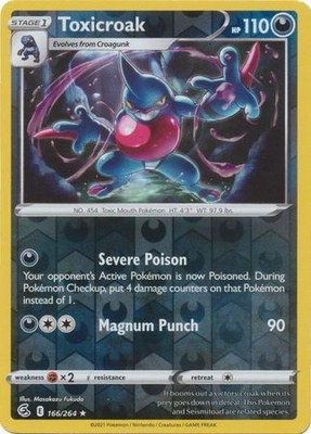 TOXICROAK 166/264 FUSION STRIKE POKEMON (REVERSE HOLO, NM)