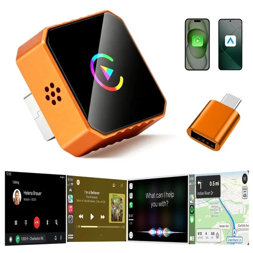 Wireless CarPlay Adapter for Apple & Android Auto Mini Size Smart Car Adapter