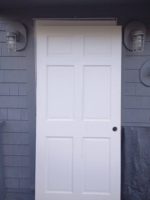  USED 3067 6 RAISED PANNEL  PINE INERIOR DOOR 36 X 6' 7" MADE IN SOUTH AFRICA