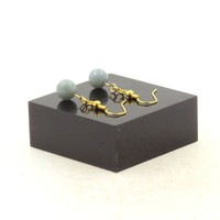Ohrringe 1 Perle Jade 8 Mm Aus Edelstahl Golden Made In Frankreich
