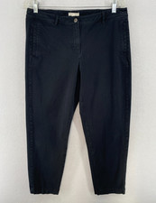 EILEEN FISHER Pants M Stretch Organic Cotton Twill Tapered Cropped Black