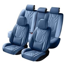 Car Seat Covers Full Set, Universal Fit Faux Leather Cushion Full Set/Blue