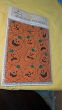 Vintage Hallmark Stickers Halloween Glitter Pumpkins Jack-o'-lantern 1 Sheet New