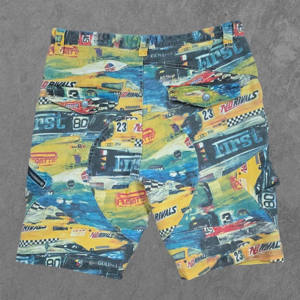 Y2K Akoo Streetwear Racing Vintage Cargo Hip Hop Shorts 34 AOP - Image 2 of 4