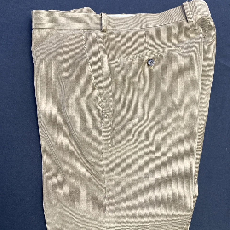 Ralph Lauren Corduroy Pants Men 36x32 Flat Front Tan Trousers Slacks - Image 3 of 4
