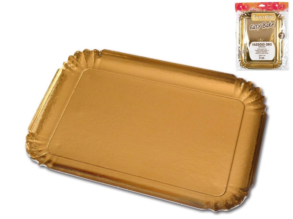Guardini 3X Cardboard Tray 23X31Cm Gold