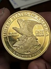 1849 LIBERTY Dbl EAGLE COMMEMORATIVE COIN COA. #9913 Gold Plated 24 Ct.Worth $80