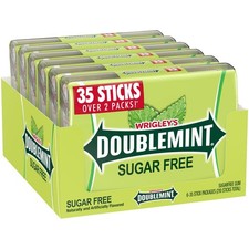 DOUBLEMINT Gum 35 stick SugarFree MegaPack 4.7 oz -Pack of 6 Green