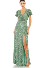 Mac Duggal Sage Green Sequin Formal Column Gown Dress #5540 Size 10, NWT! $598