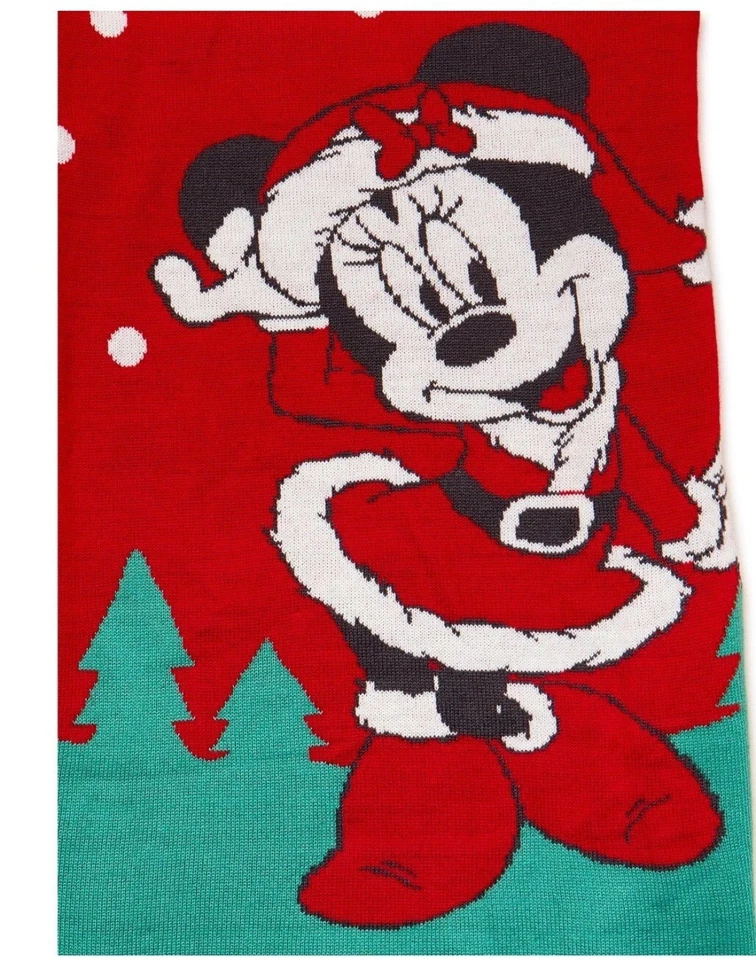 Niñas Disney Minnie Mouse Navidad Suéter Vestido, Talla Grande 10/12 Foto 2 de 2