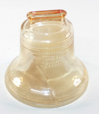 Anchor Hocking Liberty Bell Coin Bank Marigold 4.5" x 4"