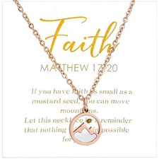 Mustard Seed Necklace Faith Mountain Jewelry Christian Gift for Women