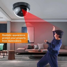 1-8Pack Dummy Camera Fake Security CCTV Dome Camera with Flashing Red LED Light