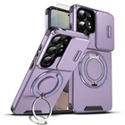 For Samsung S26 Ultra/S26+/S26 Shockproof Stand Case Slide Lens Cover w/Screen
