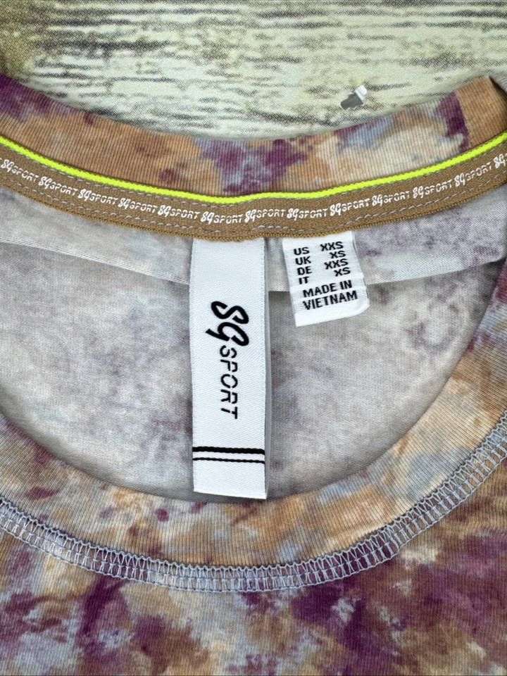 Camiseta deportiva Susan Graver SG estampada asimétrica talla XXS Berry Copper NUEVA Foto 4 de 4