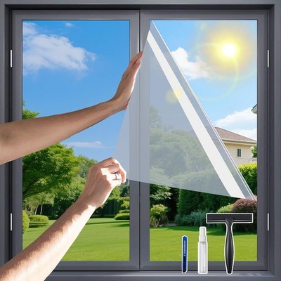 Reflective One Way Privacy Window Film with Tools, Heat Control & UV Block